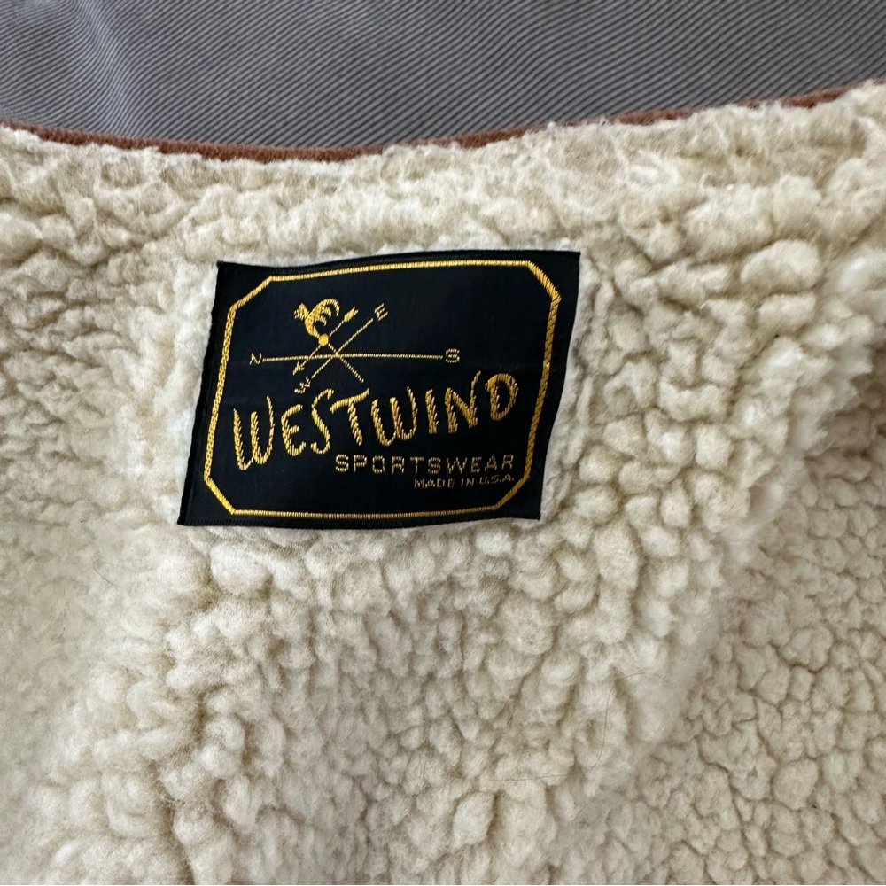 VTG 70s Westwind Sportswear Sherpa Lined Brown Corduroy Velour Vest Mens Medium - Picture 5 of 9